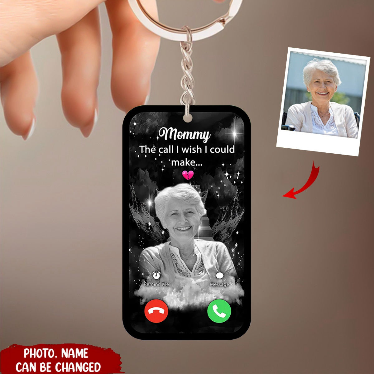 The Call I Wish I Could Make Custom Photo Memorial Personalized Keychain