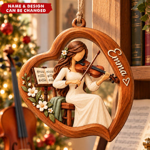 Personalized Christmas Ornament Of A Girl Playing The Violin