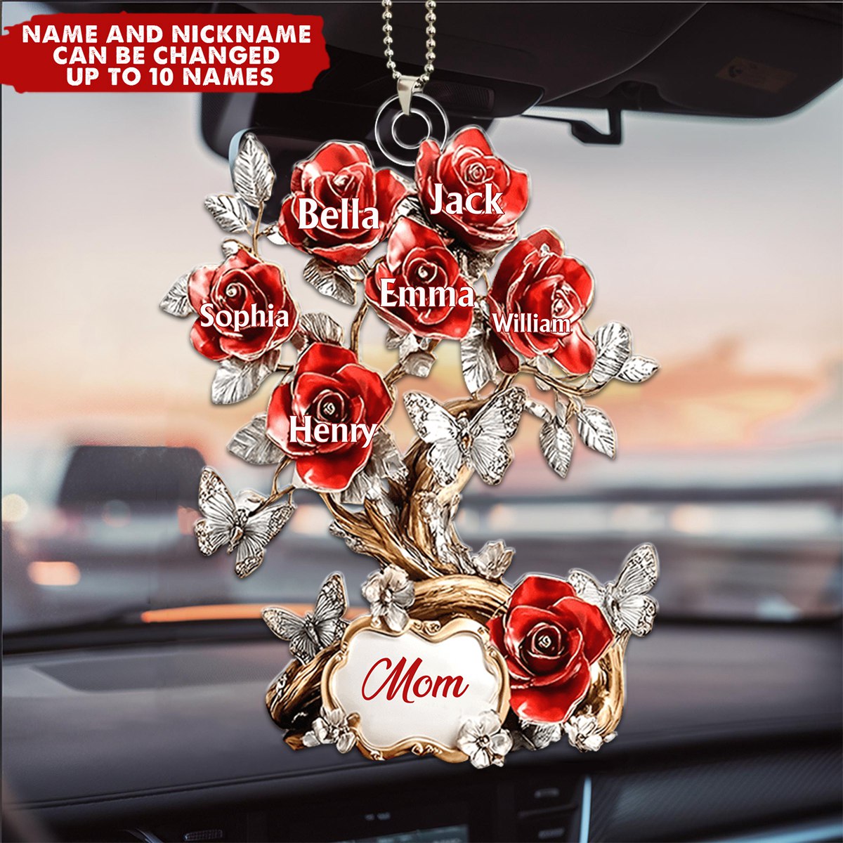 Flowers For Mom Grandma - Personalized Ornament