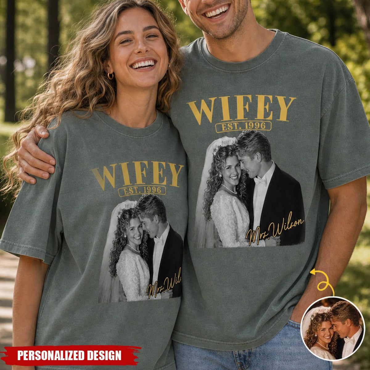 Personalized Wedding Photo T‑Shirt - Anniversary Gift For Her