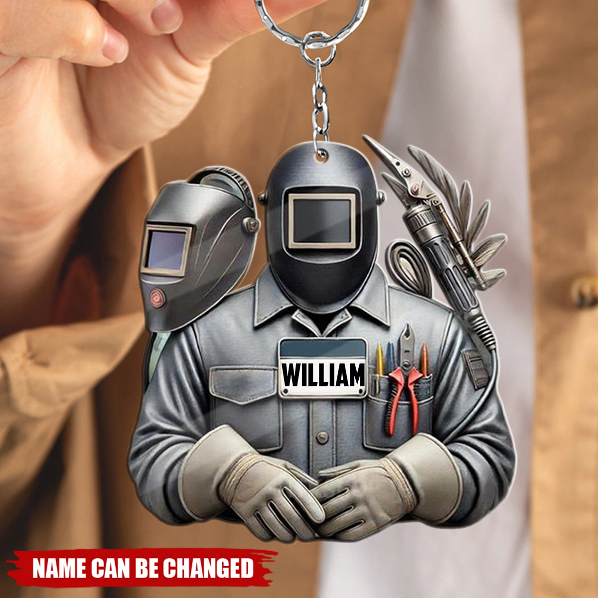 Celebrate The Craftsmanship Personalized Welder Acrylic Keychain