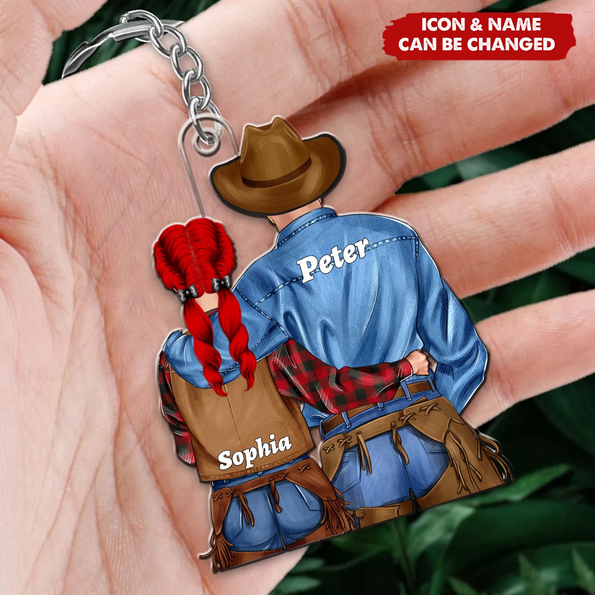 Personalized Gifts For Cowboys Couple Keychain