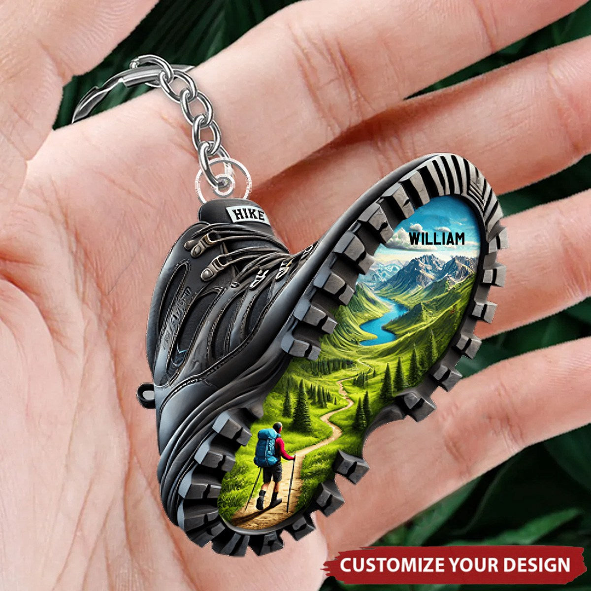 Custom Name Hiking Keychain - Gift For Hiking Lover