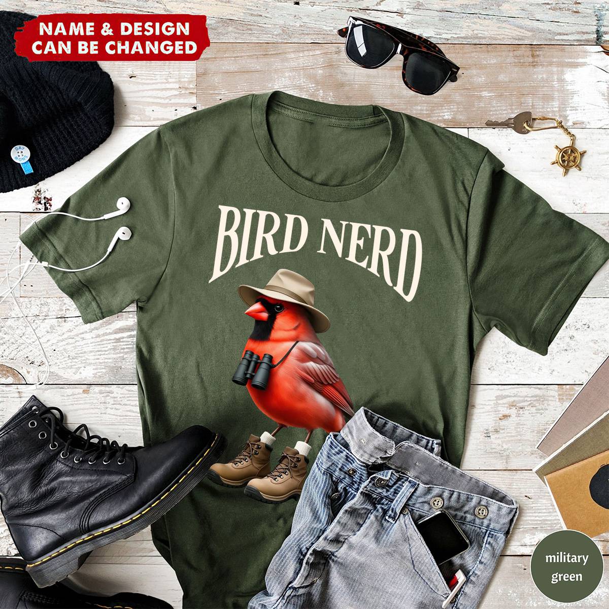 Bird Nerd Funny Bird Watcher Personalized T-shirt