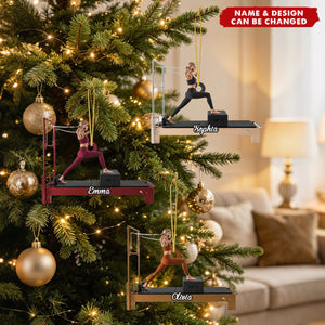Personalized Pilates Reformer Ornament, Workout Christmas Gift