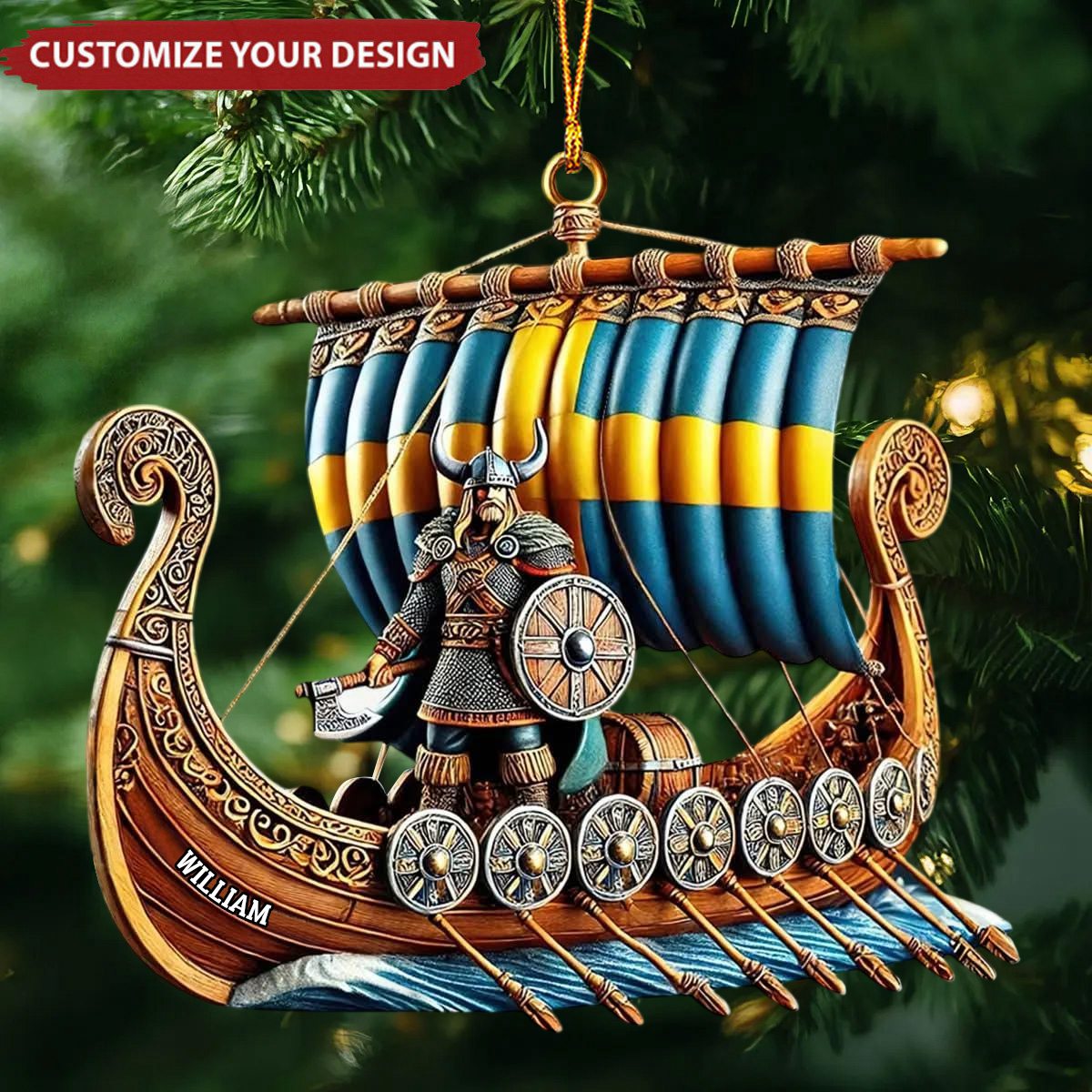 Personalized Ship Ornament - Unique Christmas Gift For History Enthusiasts