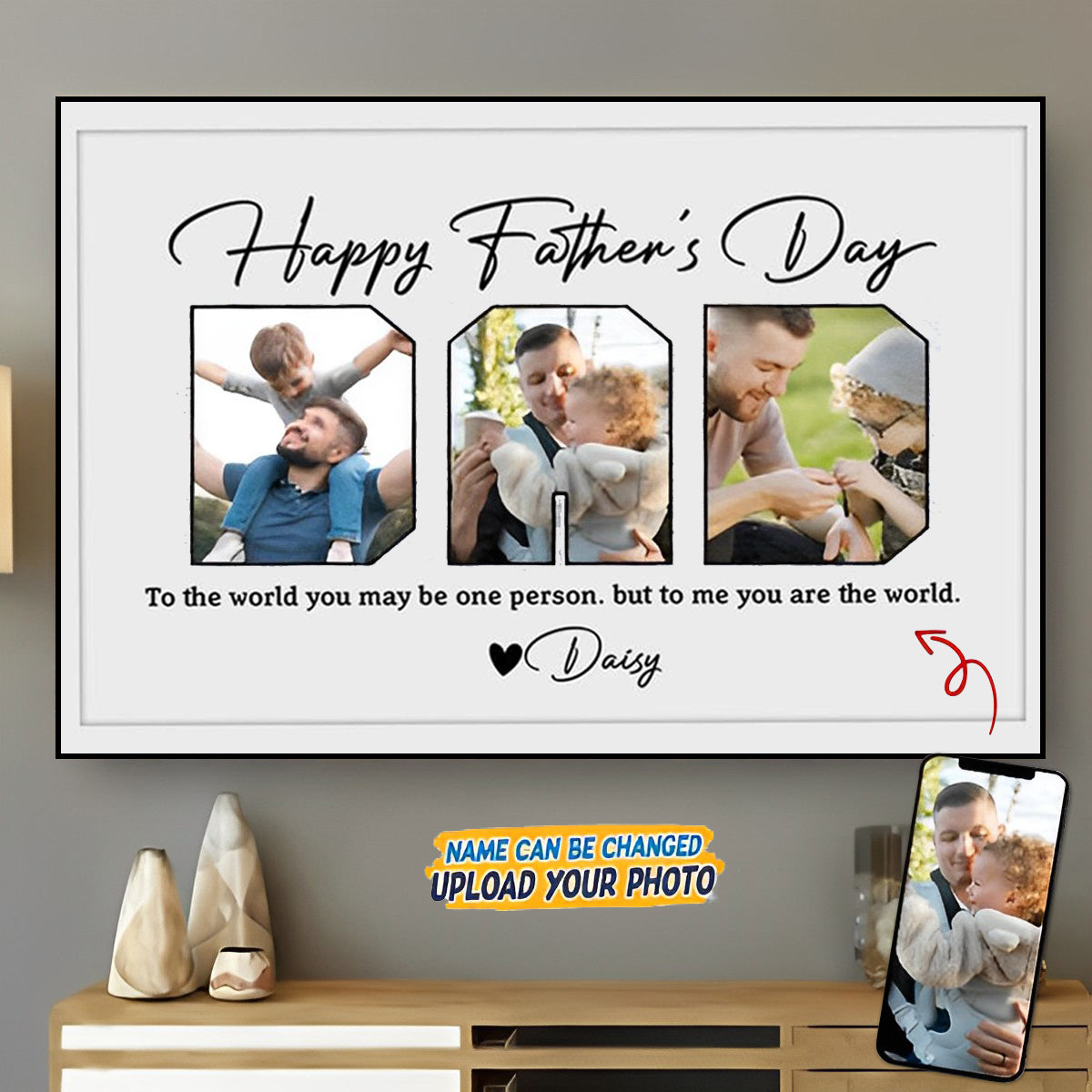Upload Photo Happy Father's Day Poster