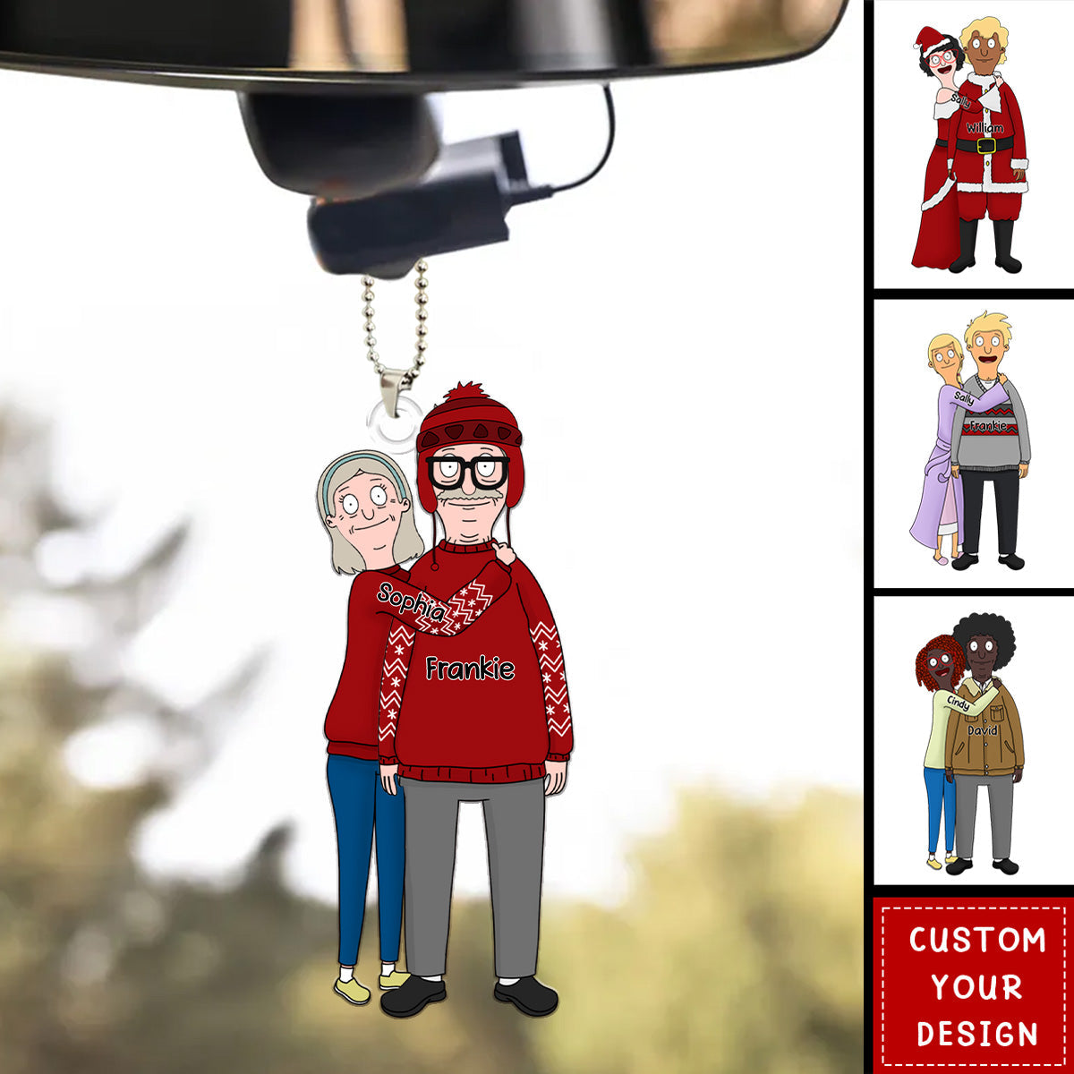 Funny Cartoon Couple Personalized Acrylic Ornament