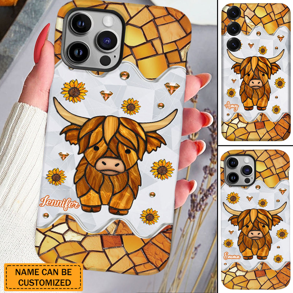 Adorable Highland Cow - Personalized Highland Cow Phone Case