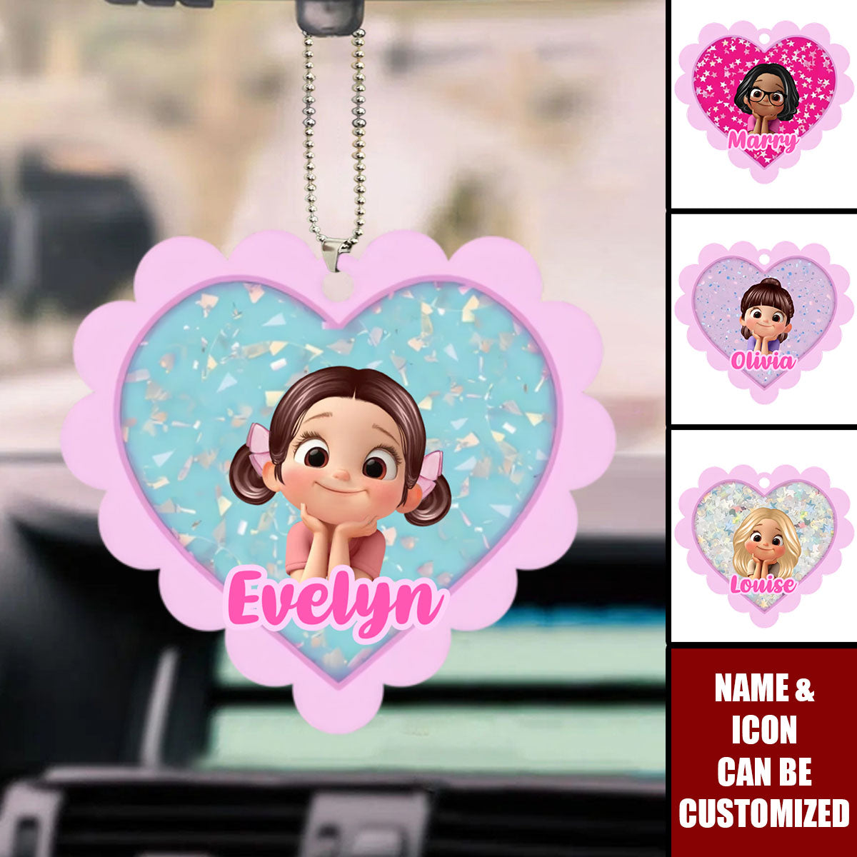 Glitter Effect Girl - Personalized Acrylic Ornament