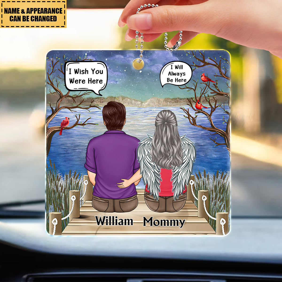 I Miss You I Know - Memorial Gift For Family, Friends, Siblings - Personalized Acrylic Car Hanger