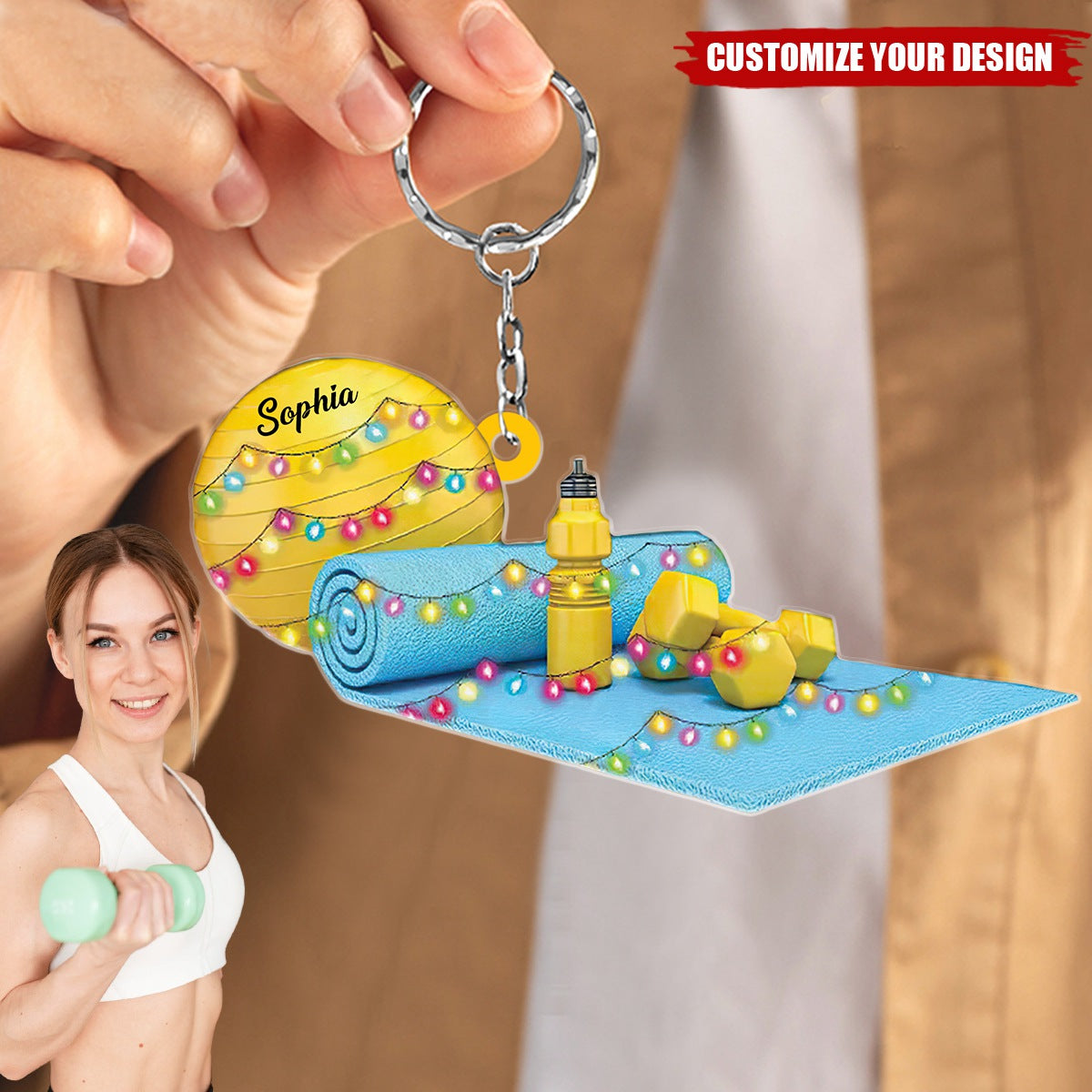 Personalized Workout Keychain, Gym Keychain, Fitness Keychain