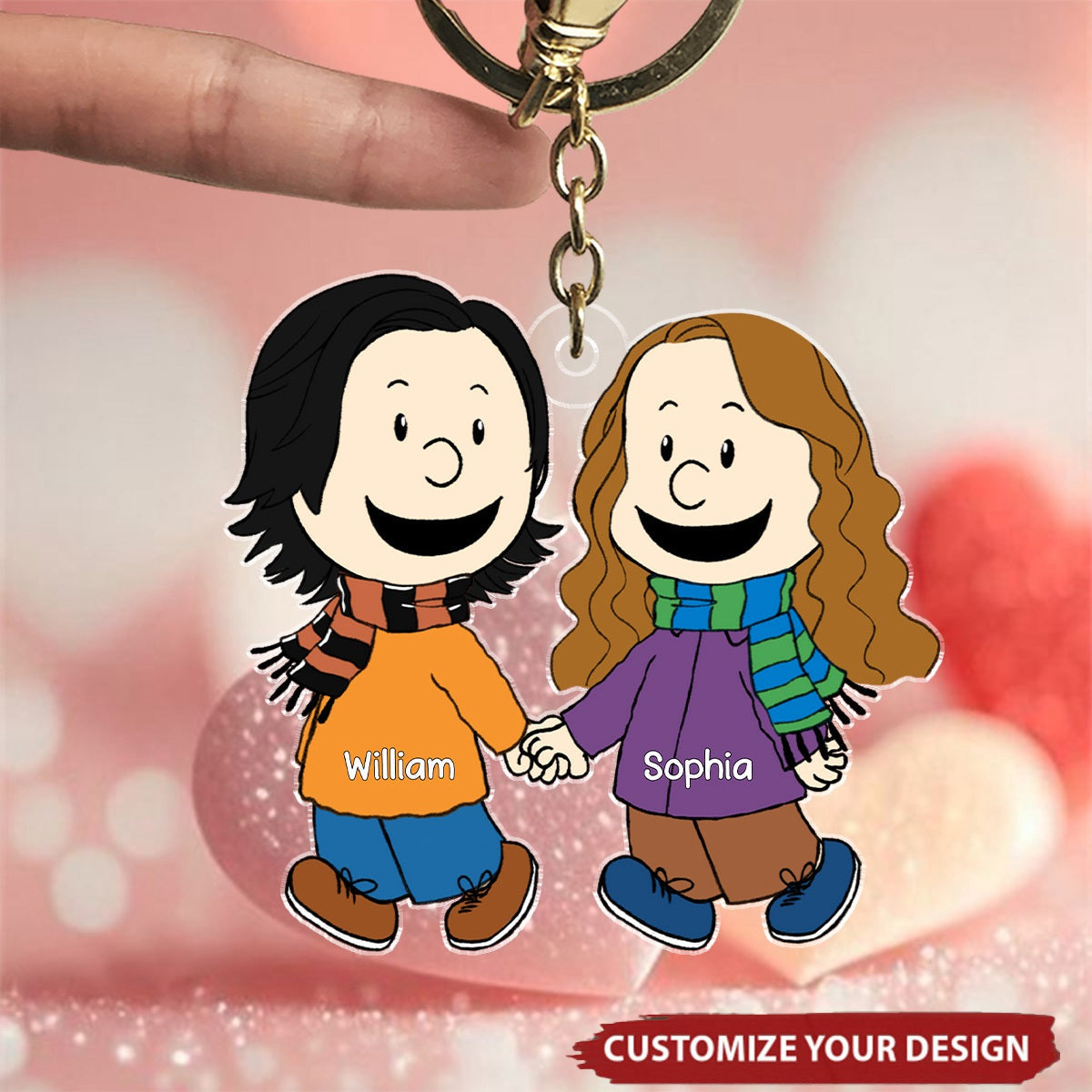 Couple Keychain - Personalized Gift For Couple Hand In Hand