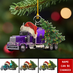 Personalized Trucker Christmas Light Ornament