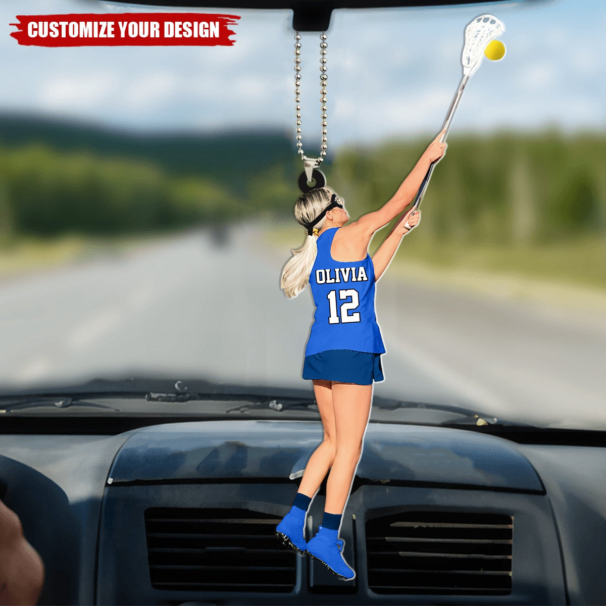 Lacrosse Women - Personalized Acrylic Car Ornament, Gift for Lacrosse Players