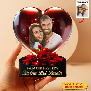 Custom Photo From Our First Kiss - Couple Personalized Acrylic Plaque