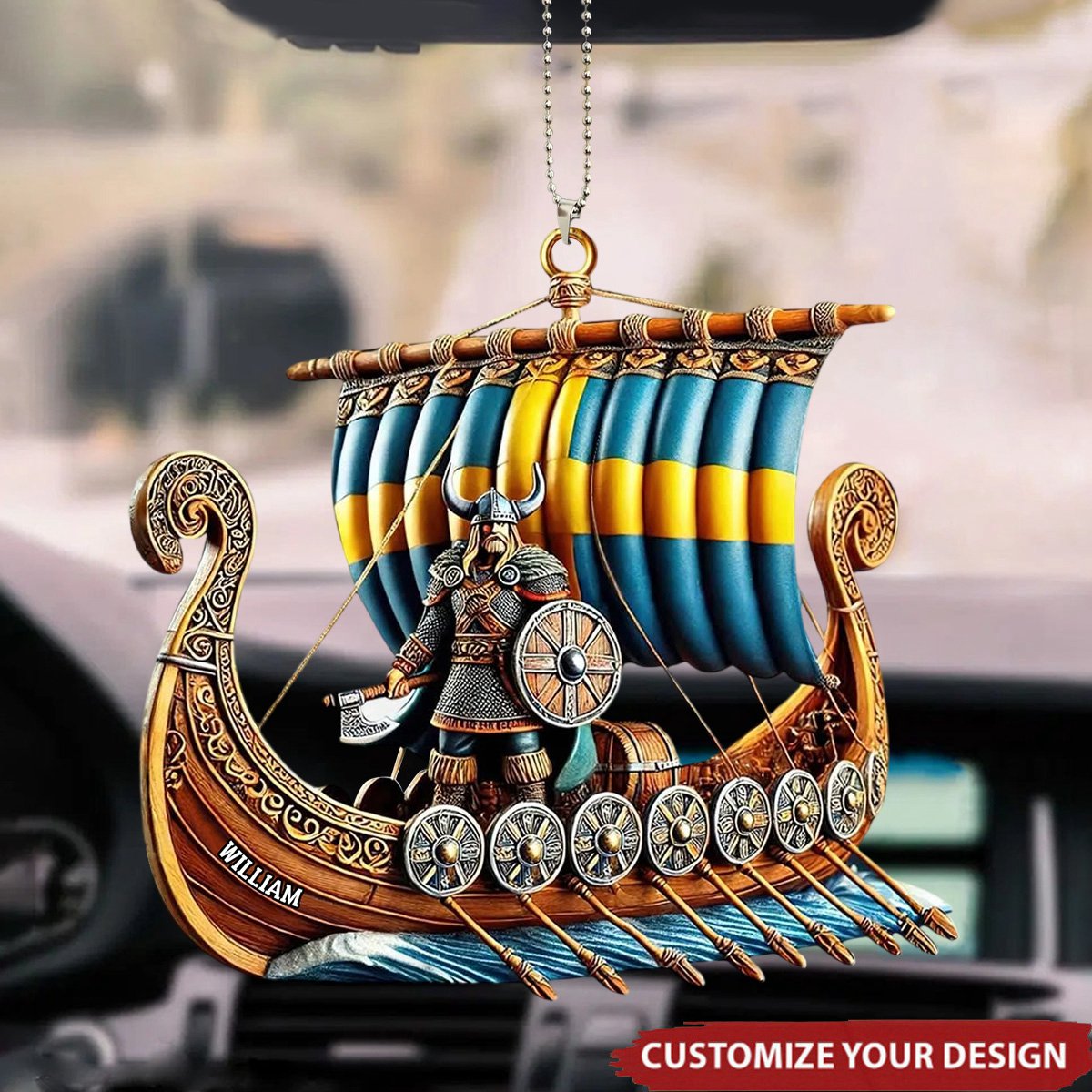 Personalized Ship Car Ornament - Unique Christmas Gift For History Enthusiasts