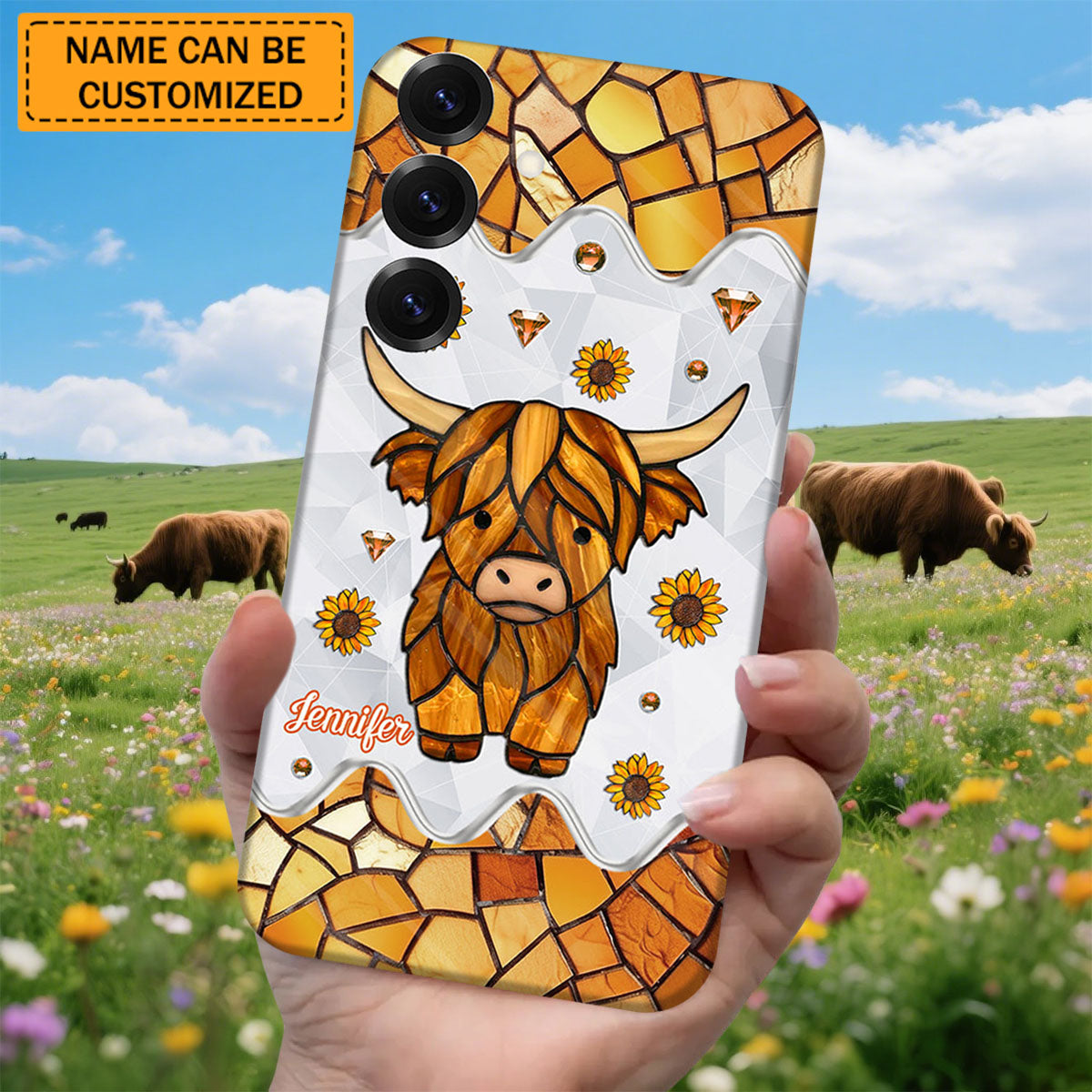 Adorable Highland Cow - Personalized Highland Cow Phone Case