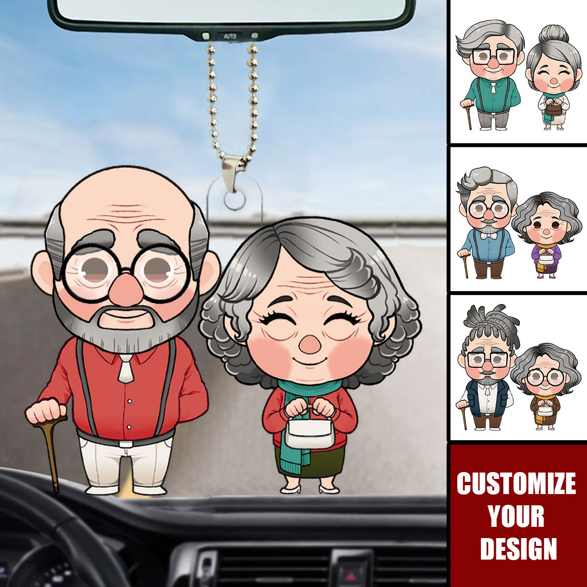 Grow Old Together - Personalized Couple Car Ornament