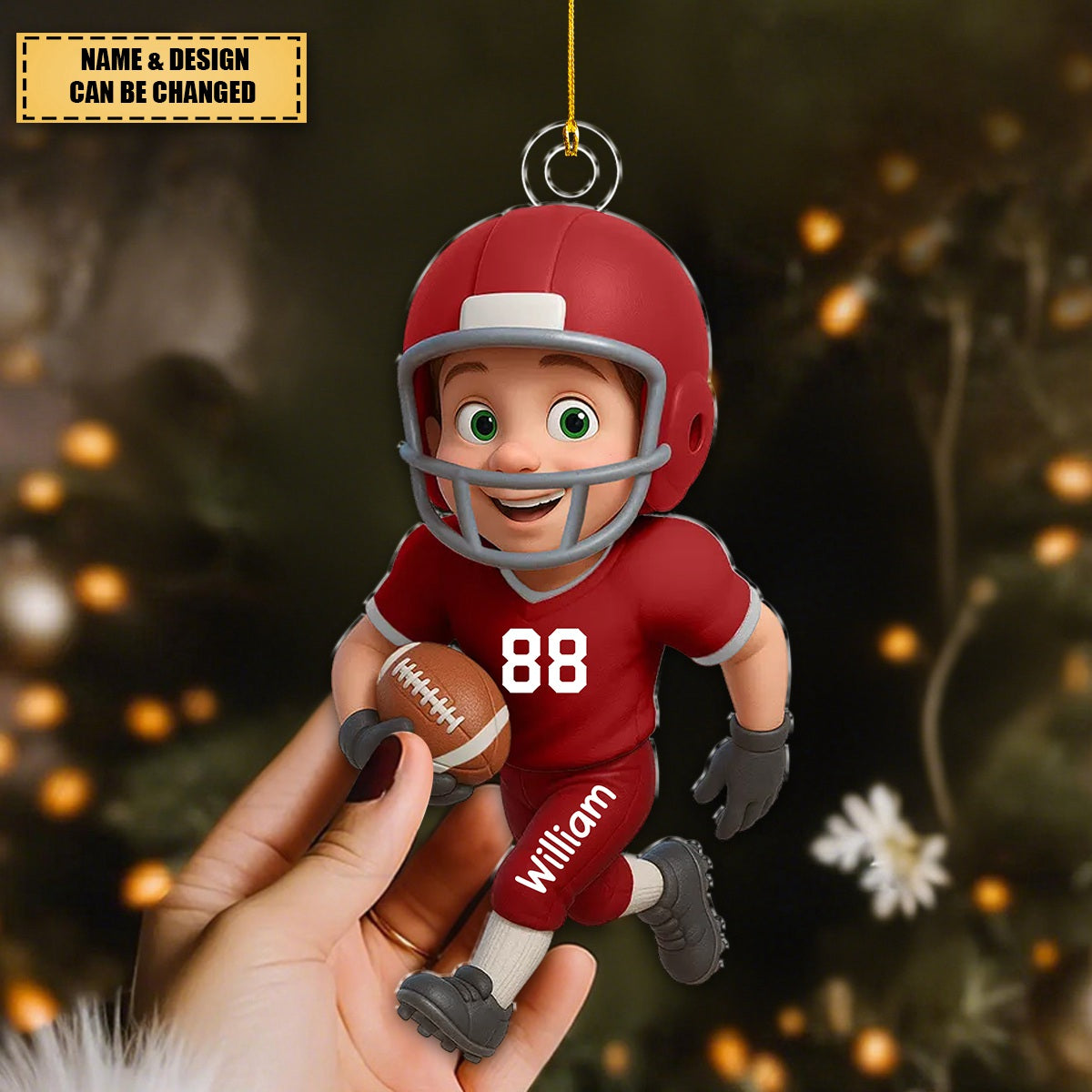Football Player Personalized Acrylic Ornament
