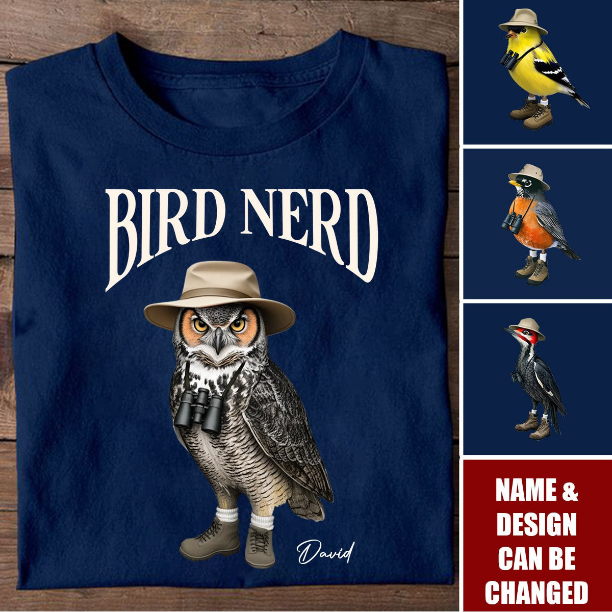 Bird Nerd Funny Bird Watcher Personalized T-shirt