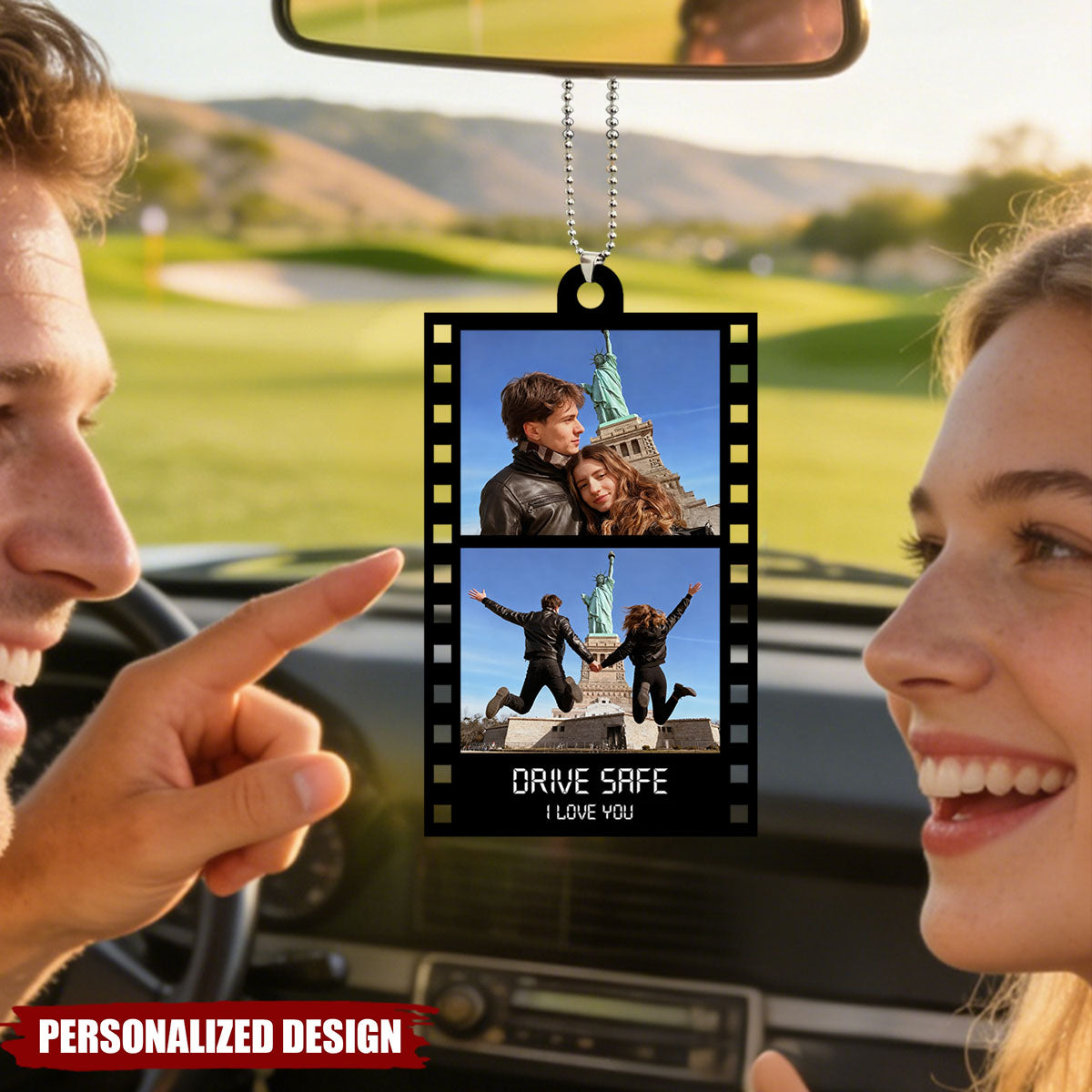 Personalized Photo Film Strip Car Ornament - Gift For Him, Gift For Her