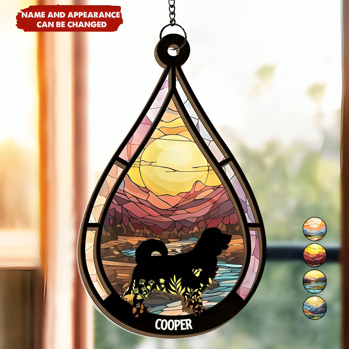 At The Rainbow Bridge, Wrapped In Eternal Warmth - Memorial Personalized Window Ornament