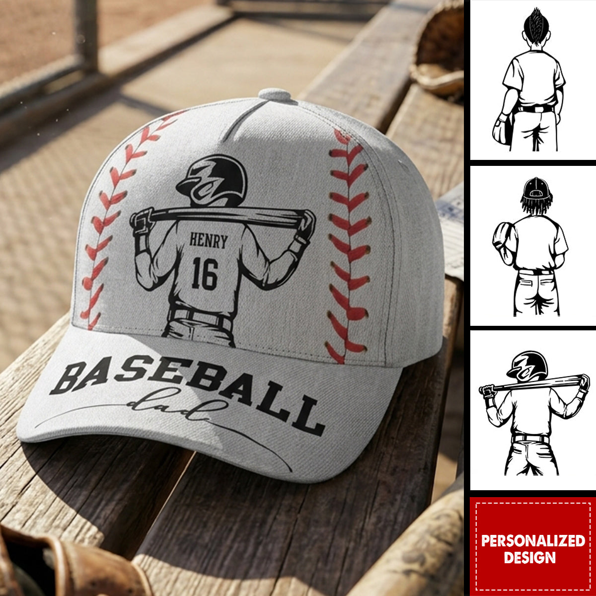 Father's Day Gift, Dad, Grandpa - Personalized Baseball Cap