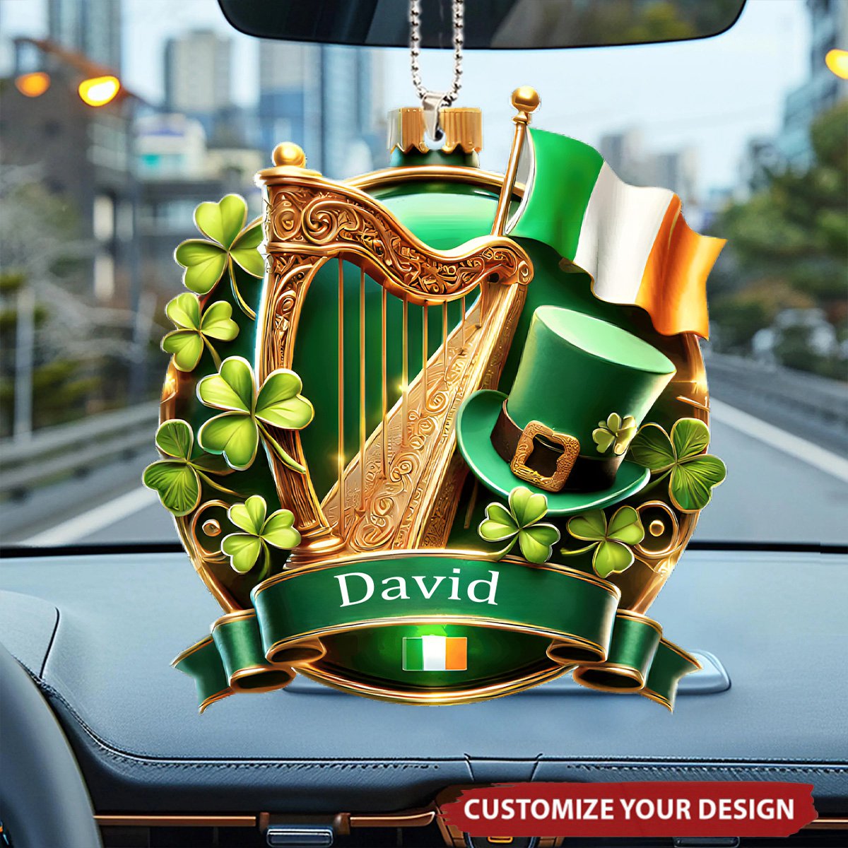 Custom Name Mountain Ireland Ornament - Personalized Gift For Ireland Lover