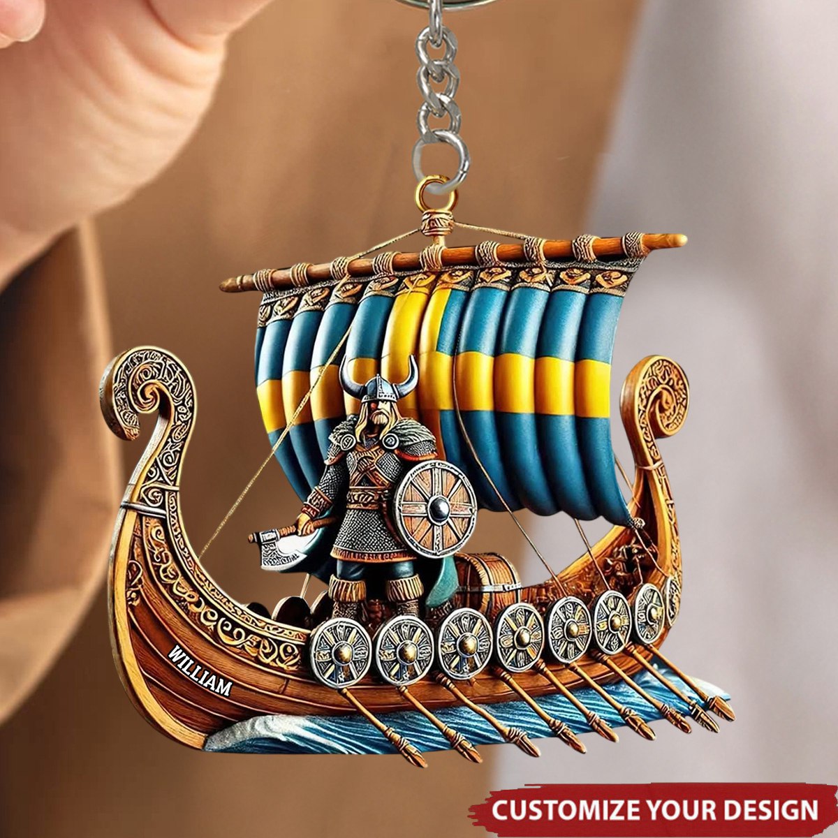 Personalized Ship Keychain - Unique Christmas Gift For History Enthusiasts