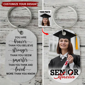 You’re Braver Than You Believe  - Personalized Stainless Steel Photo Keychain