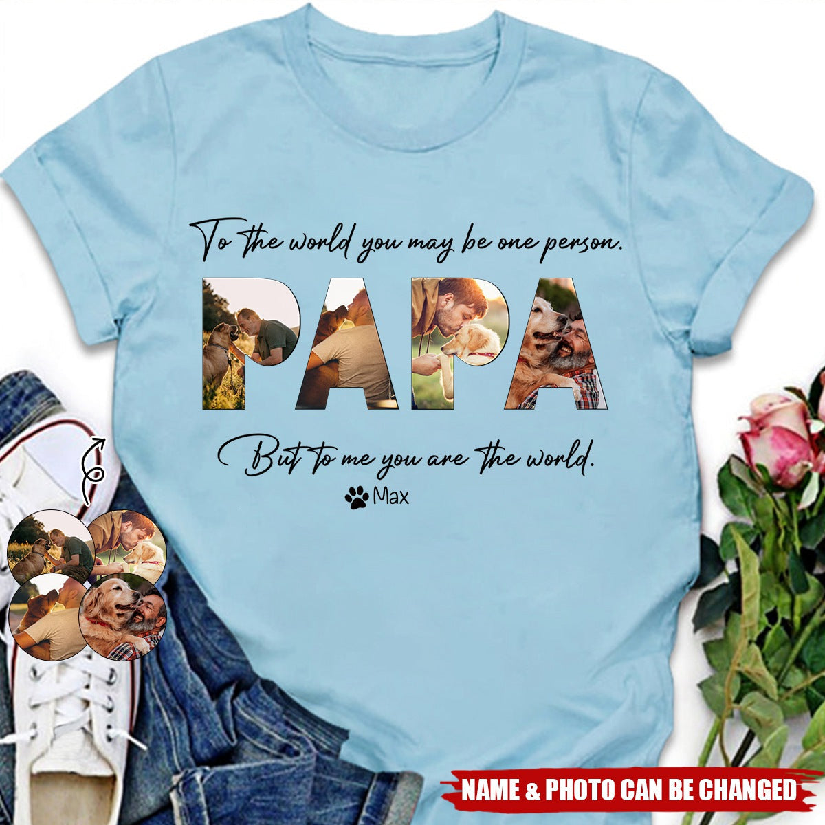 Upload Photo Happy Father's Day, Dog T-shirt