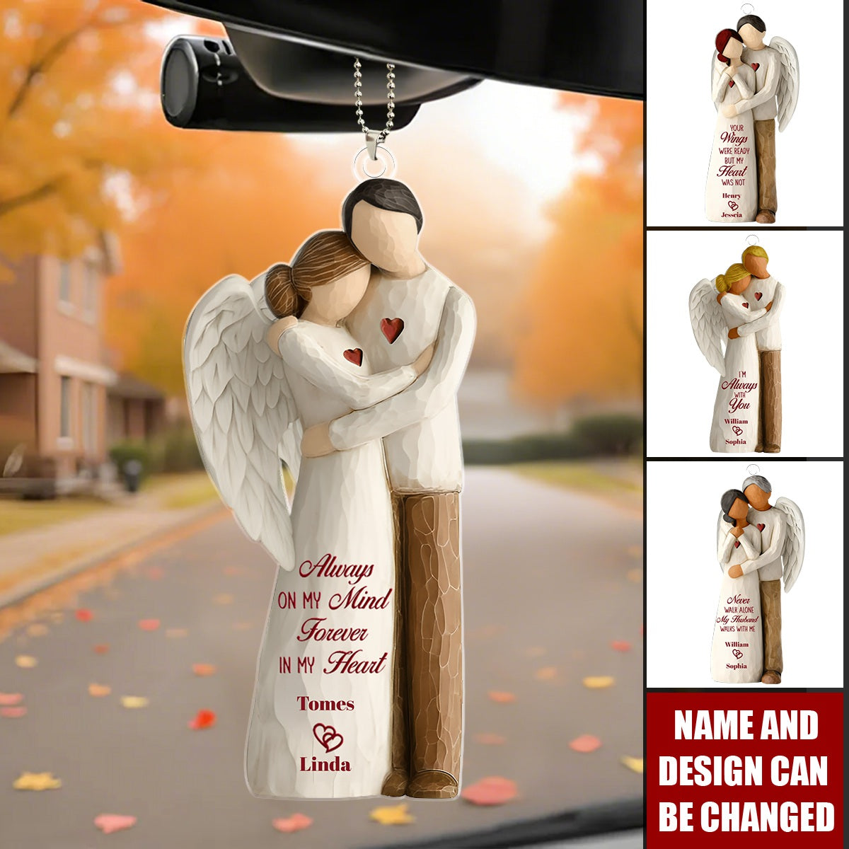 Always On My Mind Forever In My Heart - Personalized 1-Layer Acrylic Car Ornament