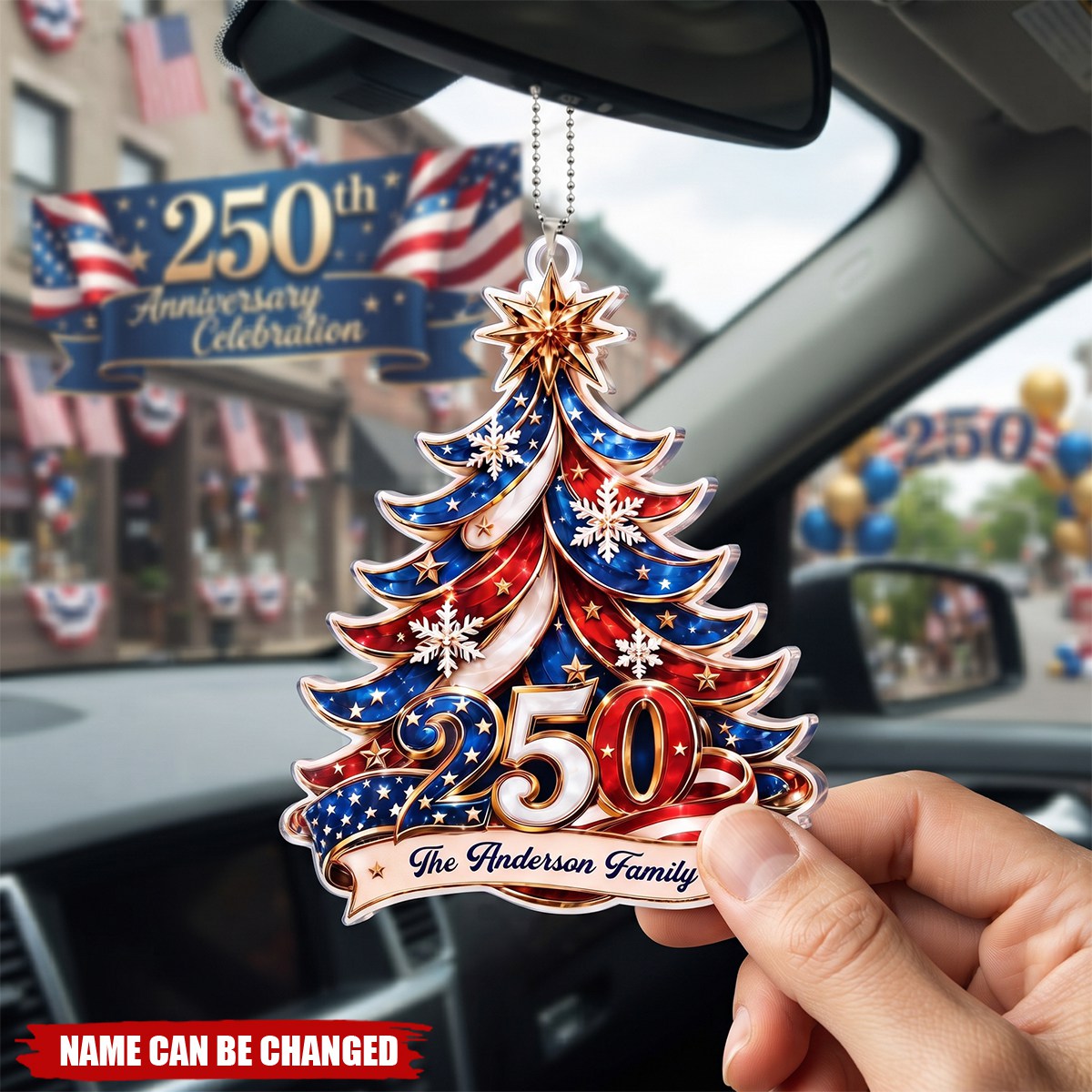 Patriotic Family – Personalized Car Ornament