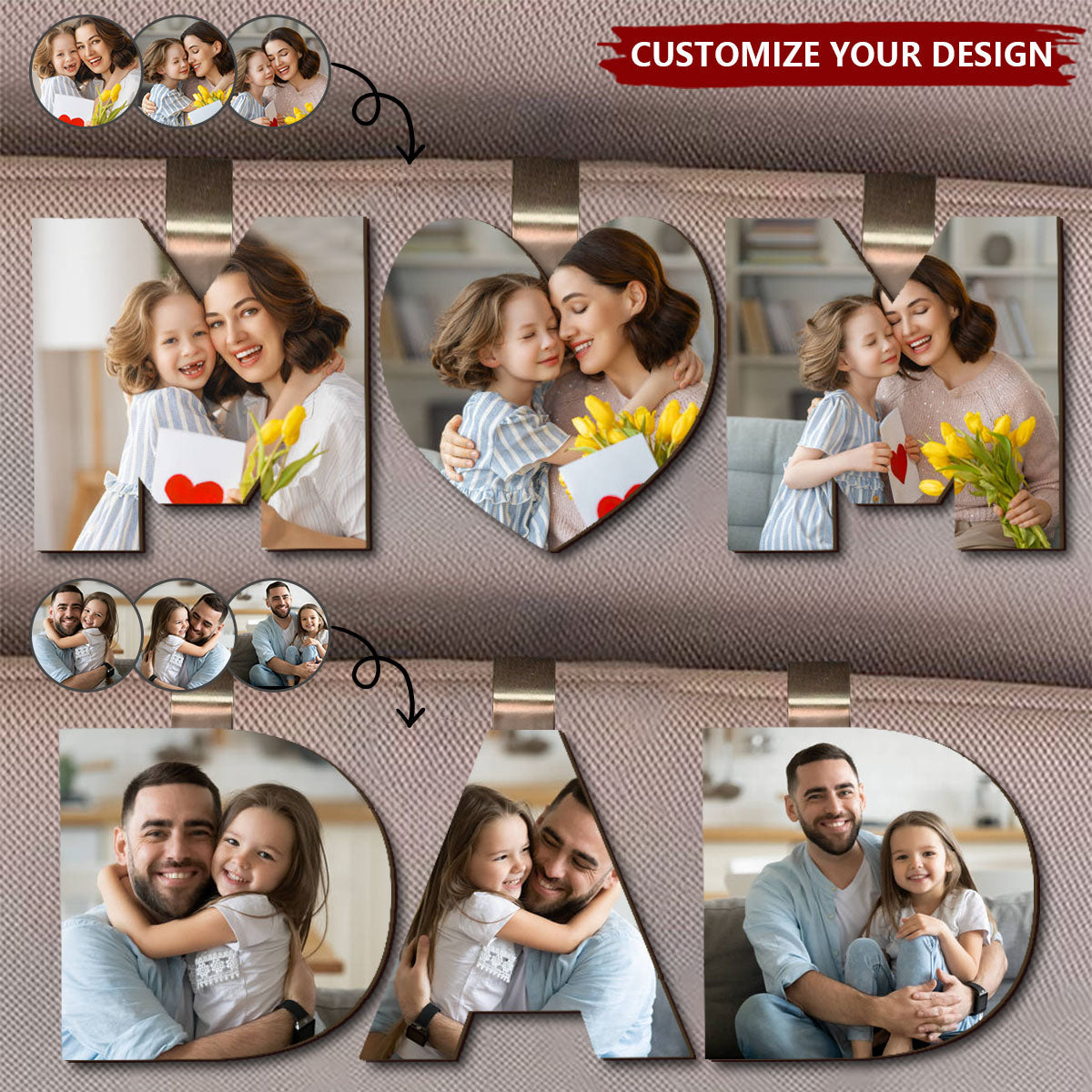Custom Photo Dad, Mom Drive Safe - Personalized Photo Car Visor Clip