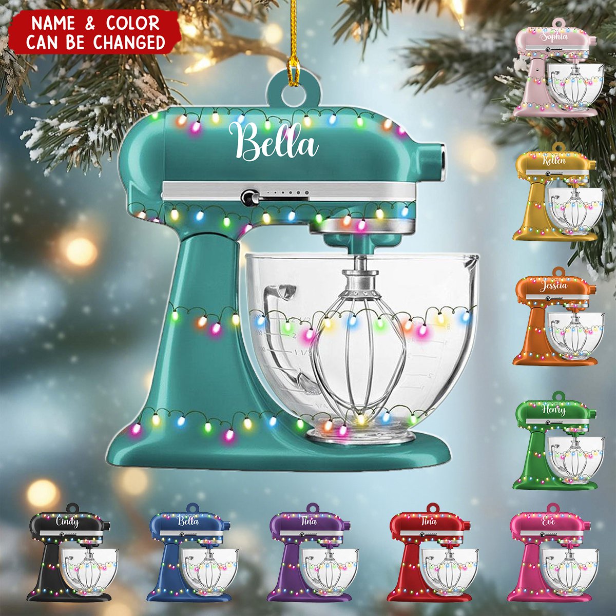 Personalized Baking Mixer Lights Christmas Ornament, Baking Ornament