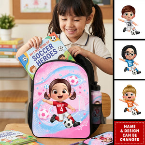 Soccer Design for Boys Girls - Personalized Backpack - Back to School Backpack for Kids