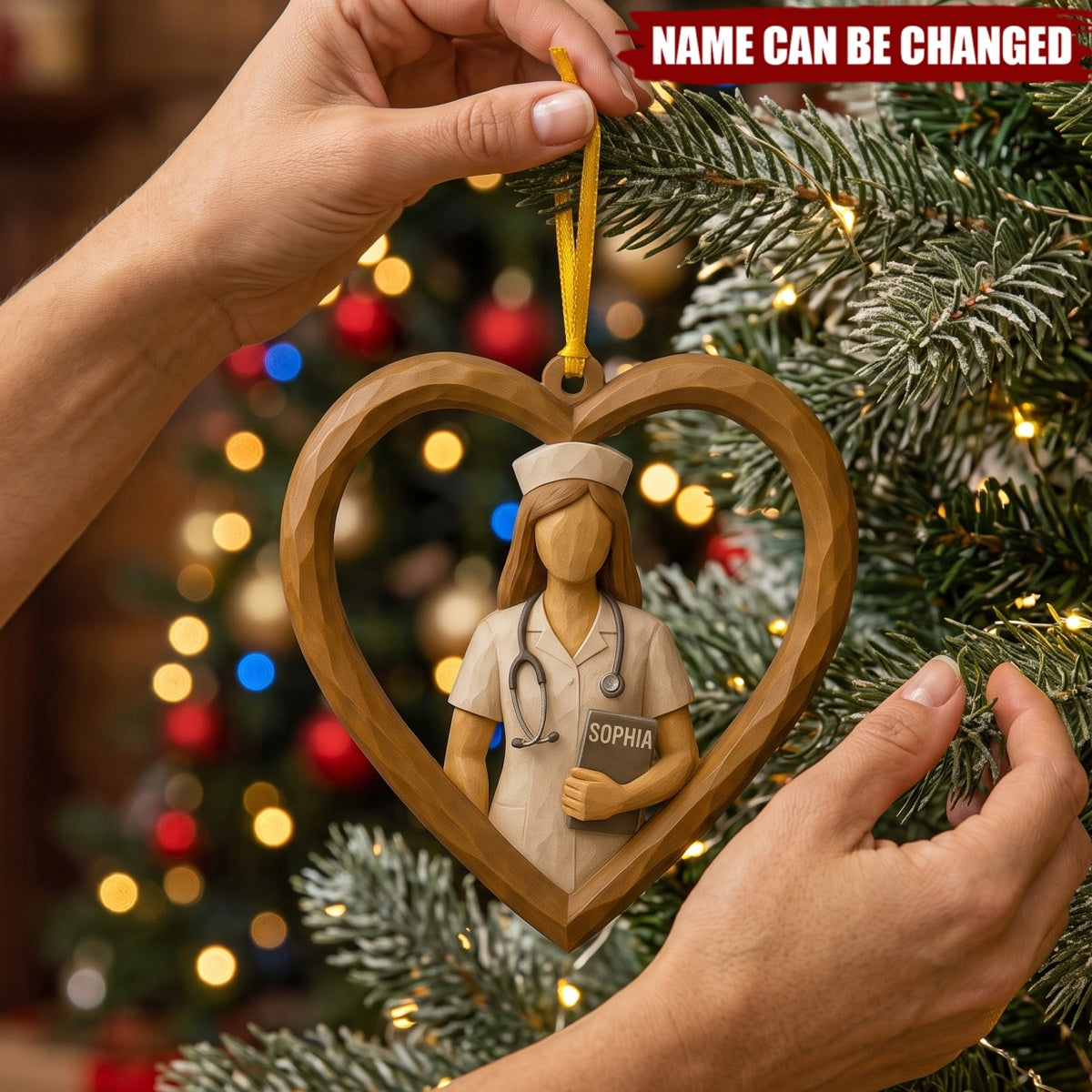 Scrub Life - Personalized Wooden Ornament