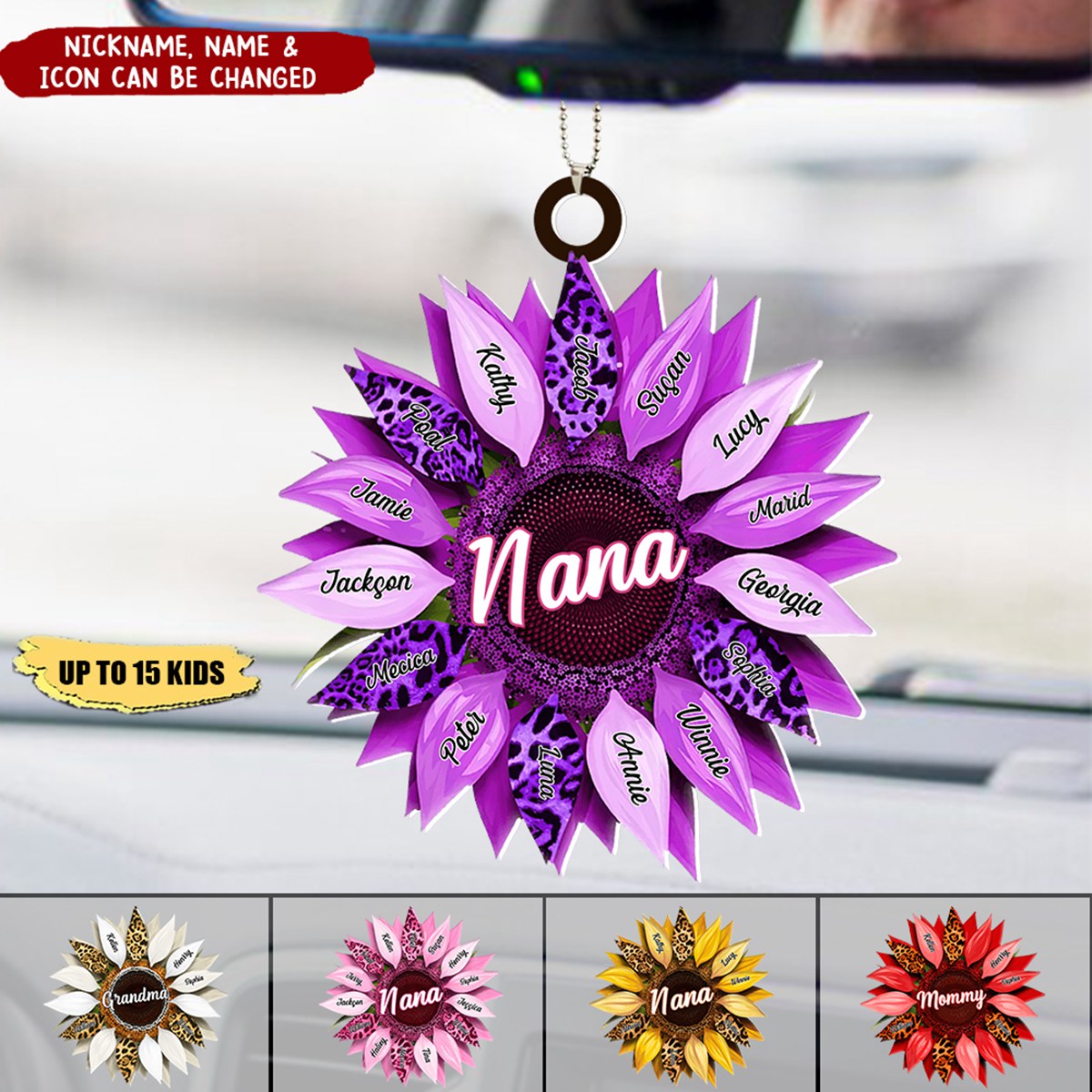Nana, Mom, Auntie Sunflower - Birthday, Loving Gift For Mother, Grandma, Grandmother - Personalized Ornament