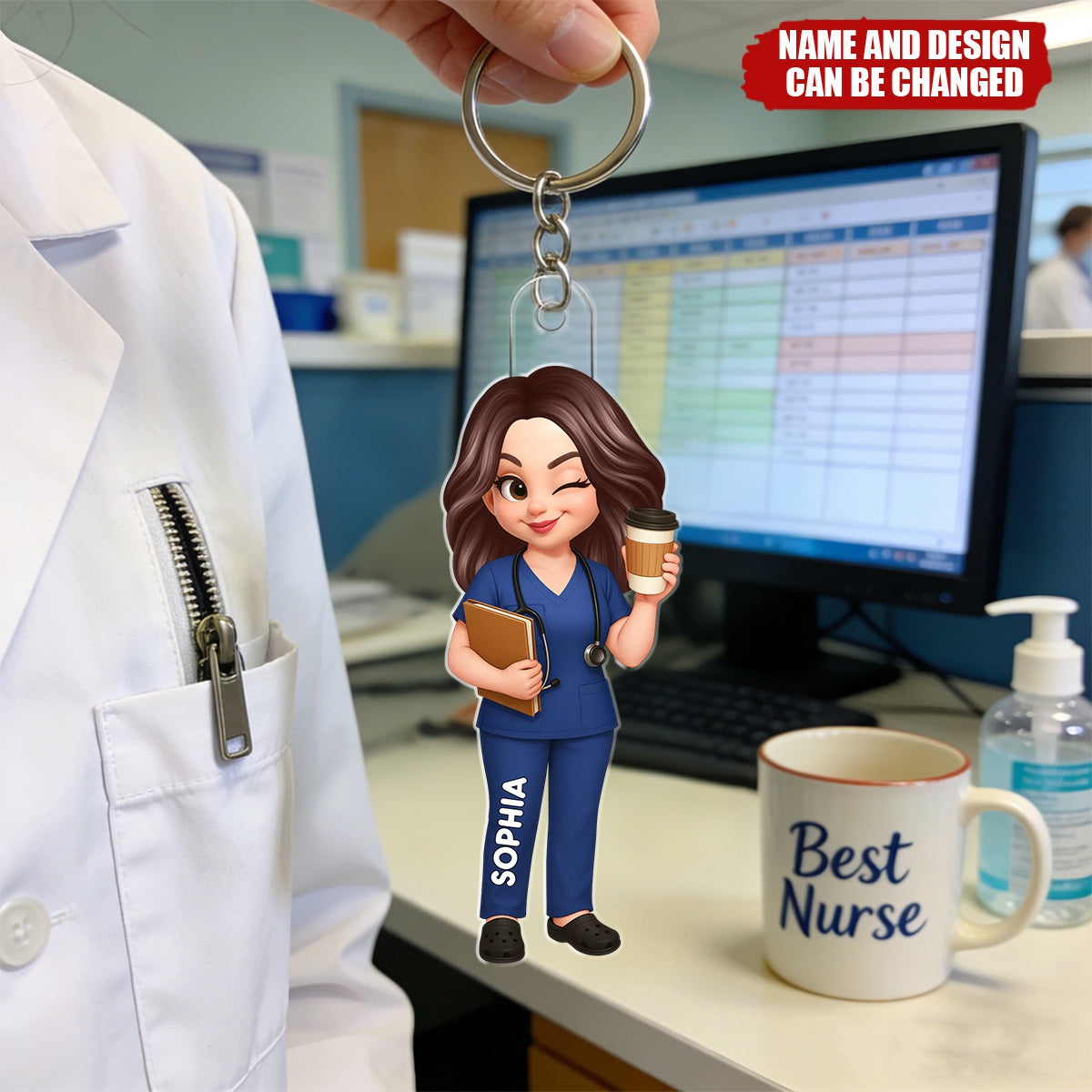 New Nurse - Personalized Keychain, RN Gift, BSN Gift, Nursing Graduation Gift