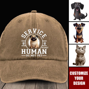 Service Human, Do Not Pet - Dog Personalized Vintage Baseball Cap