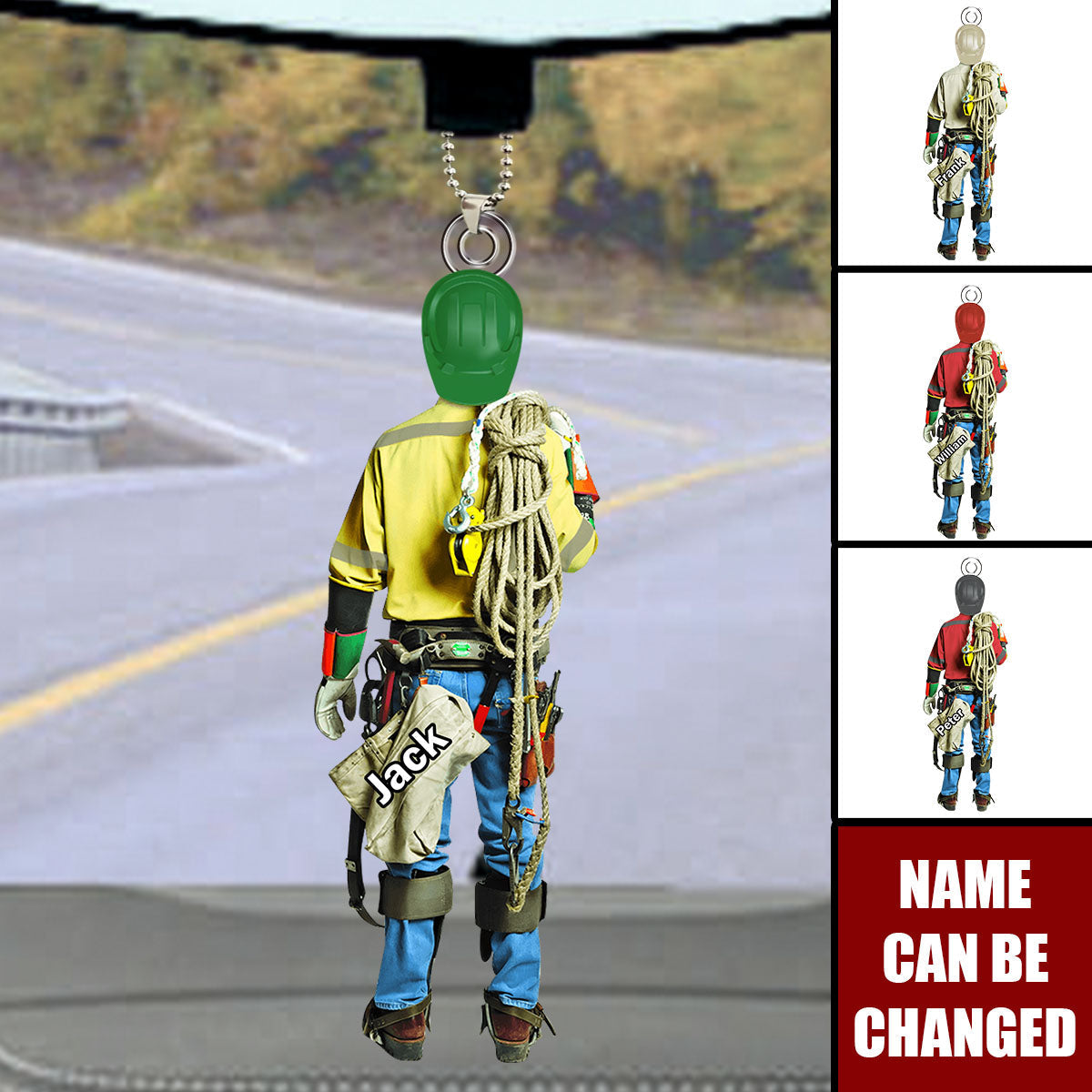 Lineman Acrylic Car Ornament - Personalized Gifts For Lineman