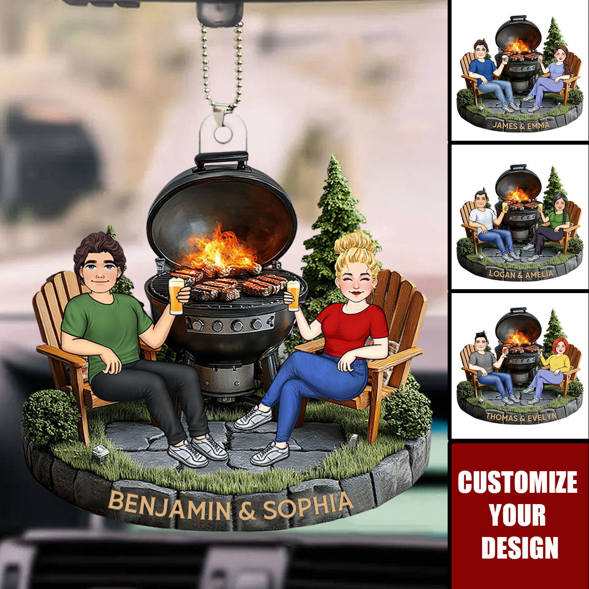 Welcome To Our Patio - Couple Personalized Acrylic Car Ornament