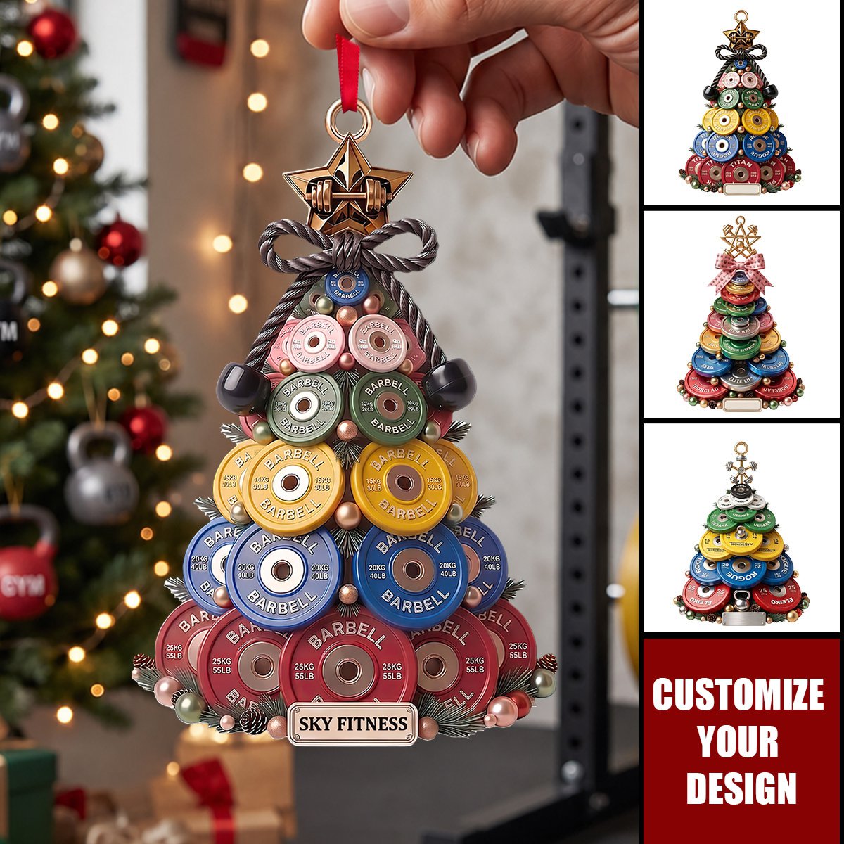 Custom Acrylic Ornament - Personalized Christmas Gym Gifts