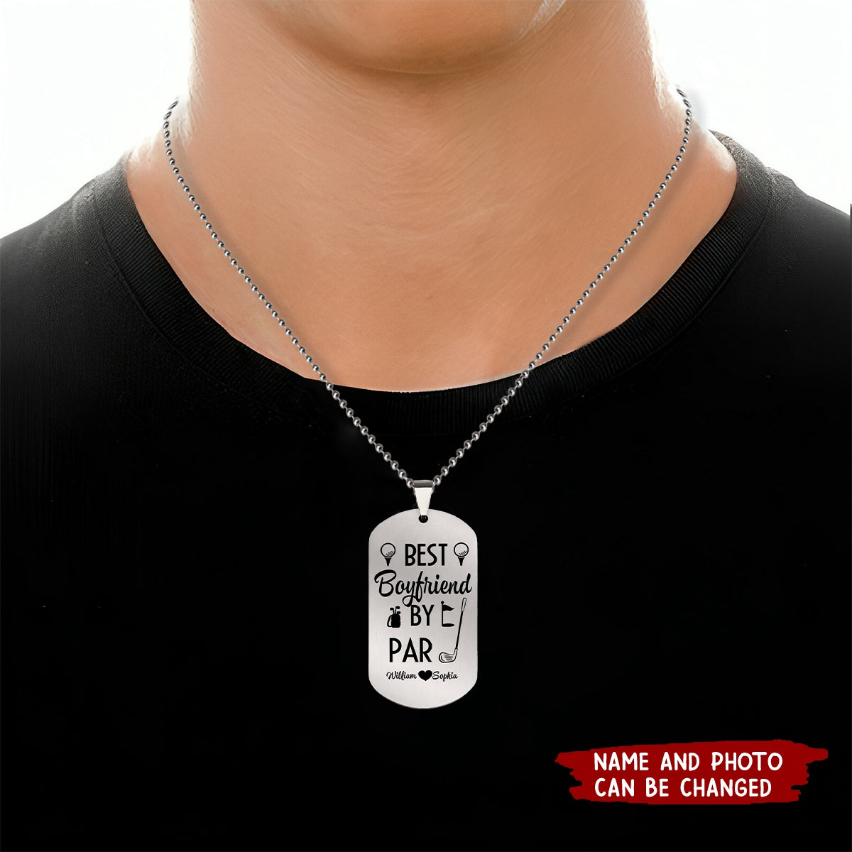 Best Husband By Par - Personalized Photo Dog Tag Necklace