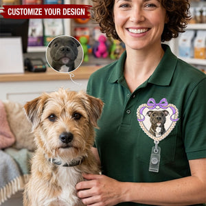 Custom Photo Acrylic Badge Reel - Personalized Birthday Gifts For Dog Cat Lovers