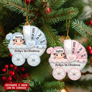 Custom Acrylic Ornament - Personalized Christmas Baby Shower