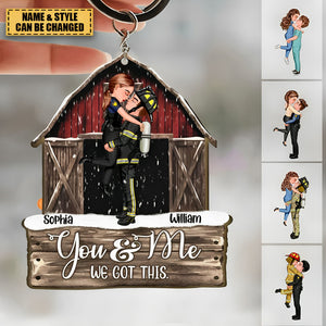 Red Barn Couples Anniversary - Personalized Keychain