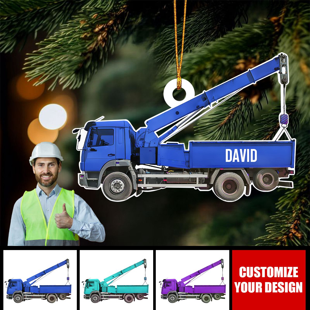 Personalized Lineman Ornament - Custom Lineman Ornament