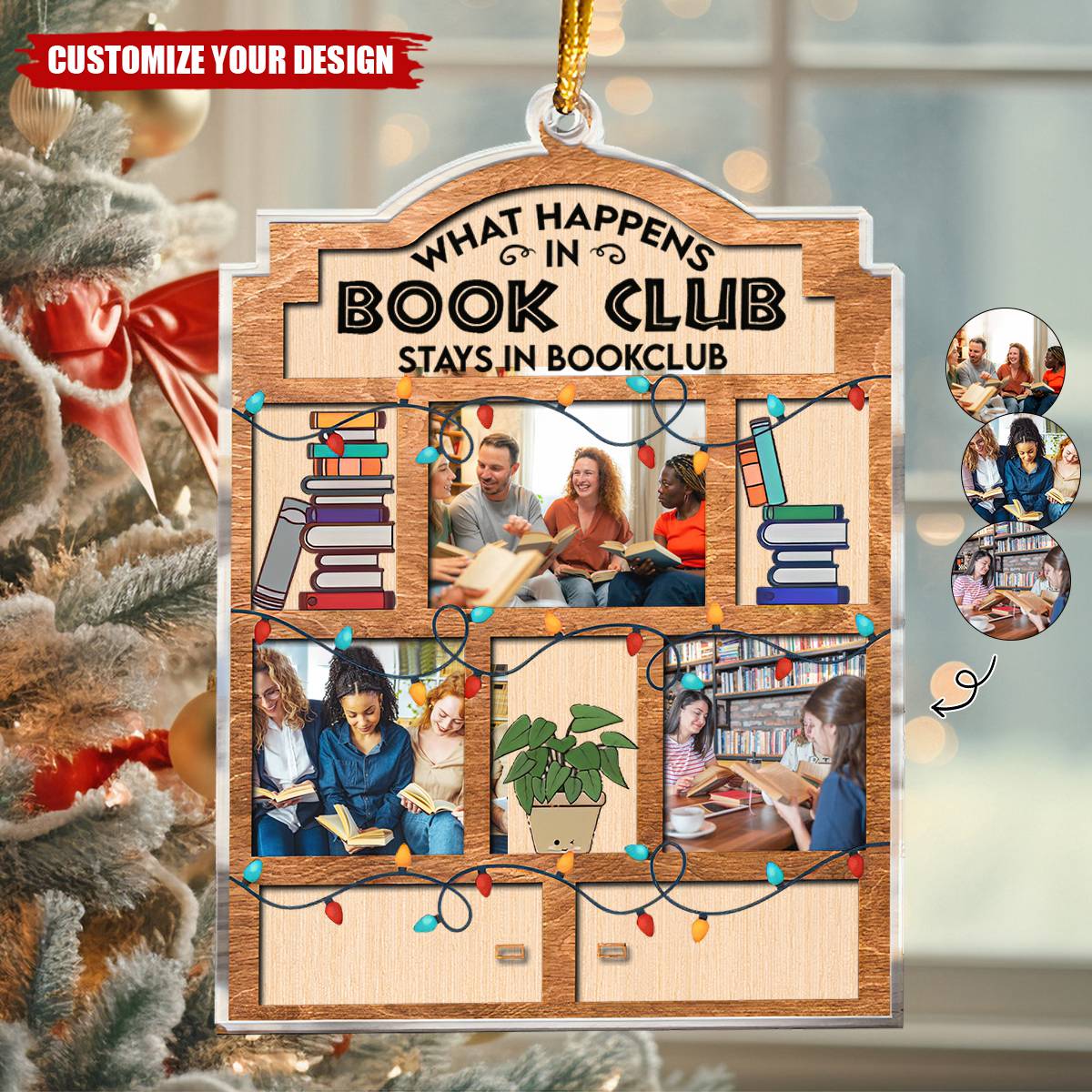 What Happens In Bookclub Stays In Bookclub - Personalized Acrylic Photo Ornament